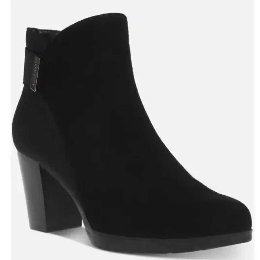 Anne Klein Rina Stacked Heel Dress Booties / Water Resistant